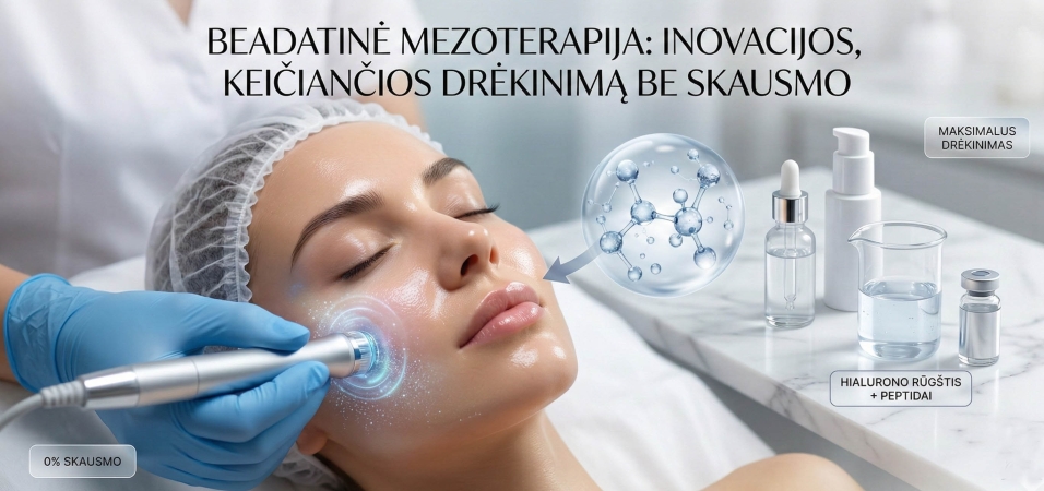 Beadatinė (neinjekcinė) mezoterapija: inovacijos, keičiančios odos drėkinimą be skausmo